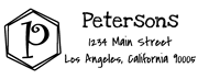 Hexagon Letter P Monogram Stamp Sample